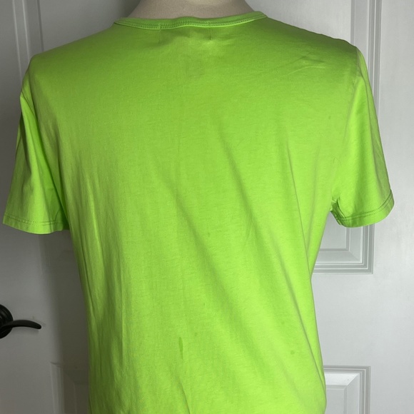 LRL Lauren Active, Size Large, Bright Green, White Monogramed Short Sleeve - Picture 4 of 6